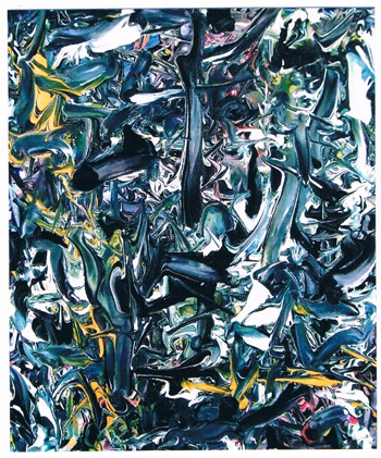 門田光雅「空蝉」2009年、アクリル・砂・綿布、72.7×60.6cm 西麻布 Sweet Emotion 